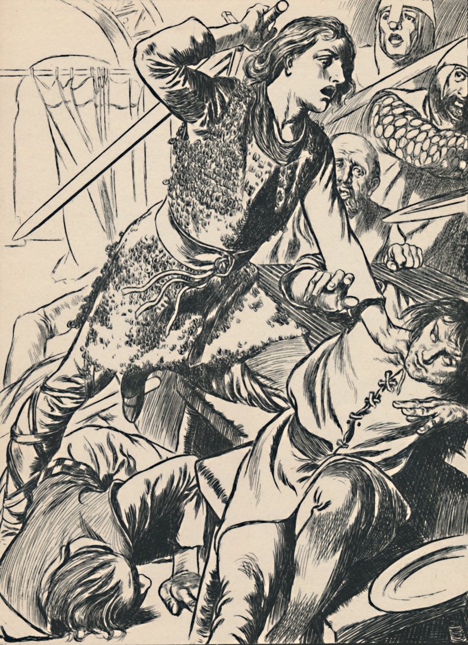 Hereward and His Men Attack the Normans, c1907 tekijältä Unbekannt