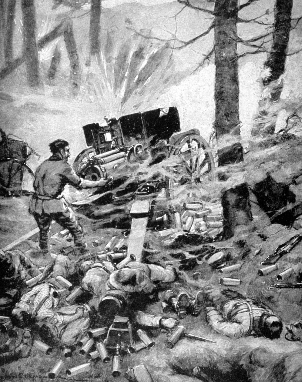 Italian 75 mm:n akun sankarillisuus, ensimmäinen maailmansota, 1915 tekijältä Unbekannt