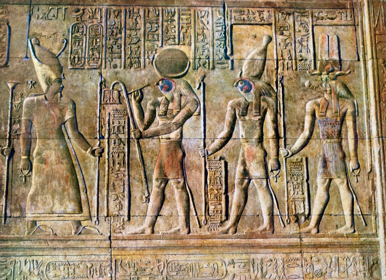 Hieroglyfireliefi, Kom Ombon temppeli, Egypti, 1900-luku tekijältä Unbekannt