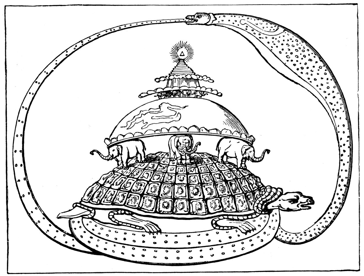 Hindulainen käsitys maailmankaikkeudesta, 1880 tekijältä Unbekannt
