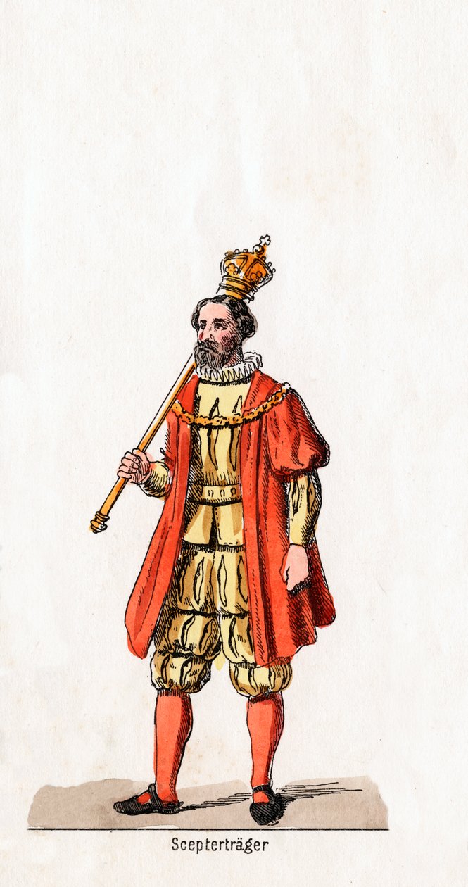 Valtikan haltija, pukusuunnittelu Shakespearen näytelmään, Henry VIII, 1800-luku tekijältä Unbekannt