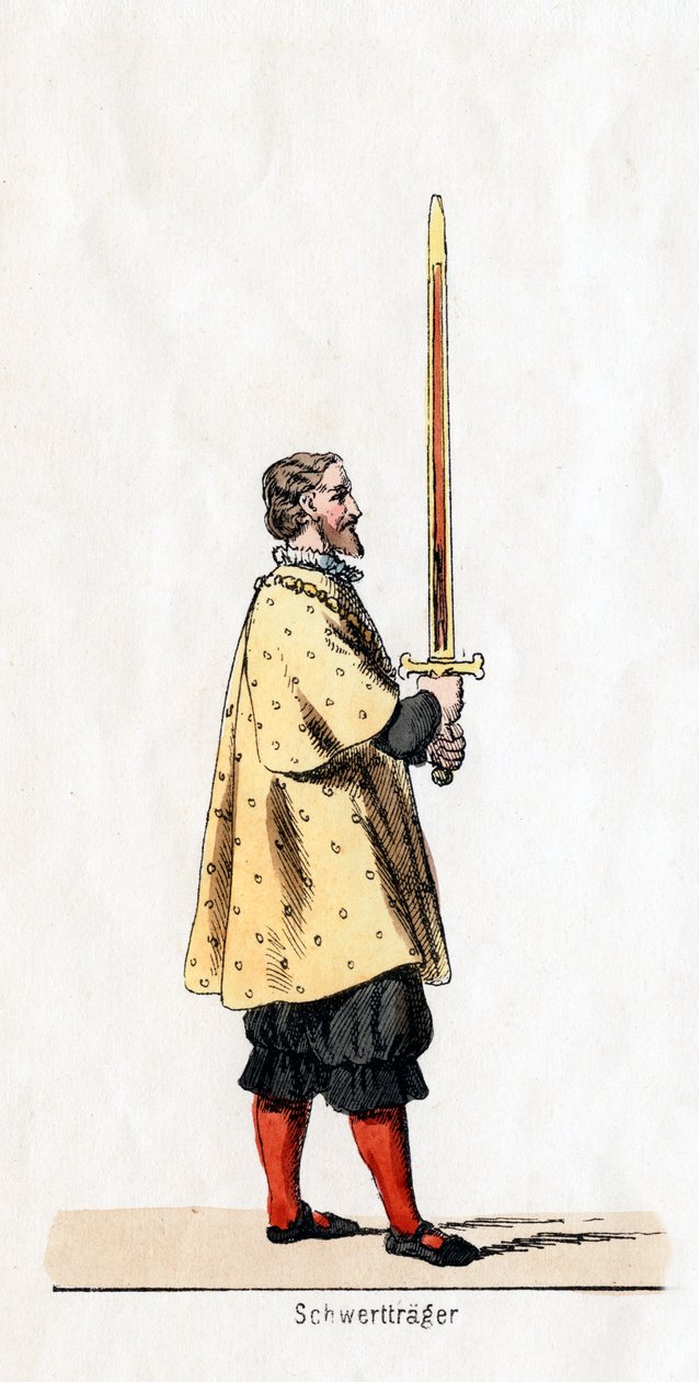 Miekan haltija, pukusuunnittelu Shakespearen näytelmään, Henry VIII, 1800-luku tekijältä Unbekannt