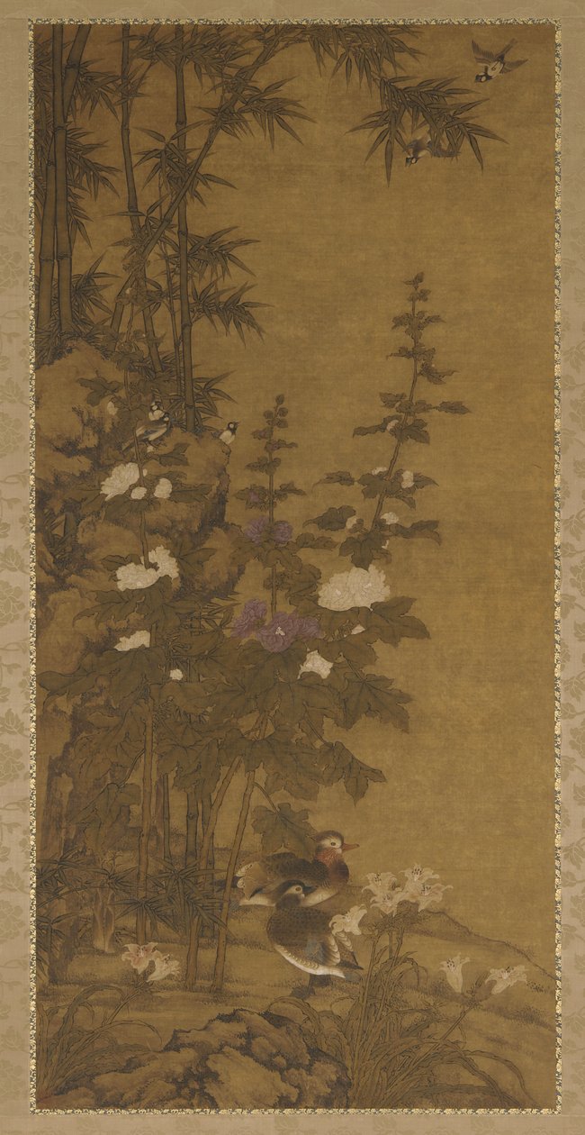 Hollyhocks and Ducks, 1500-luku. tekijältä Unbekannt