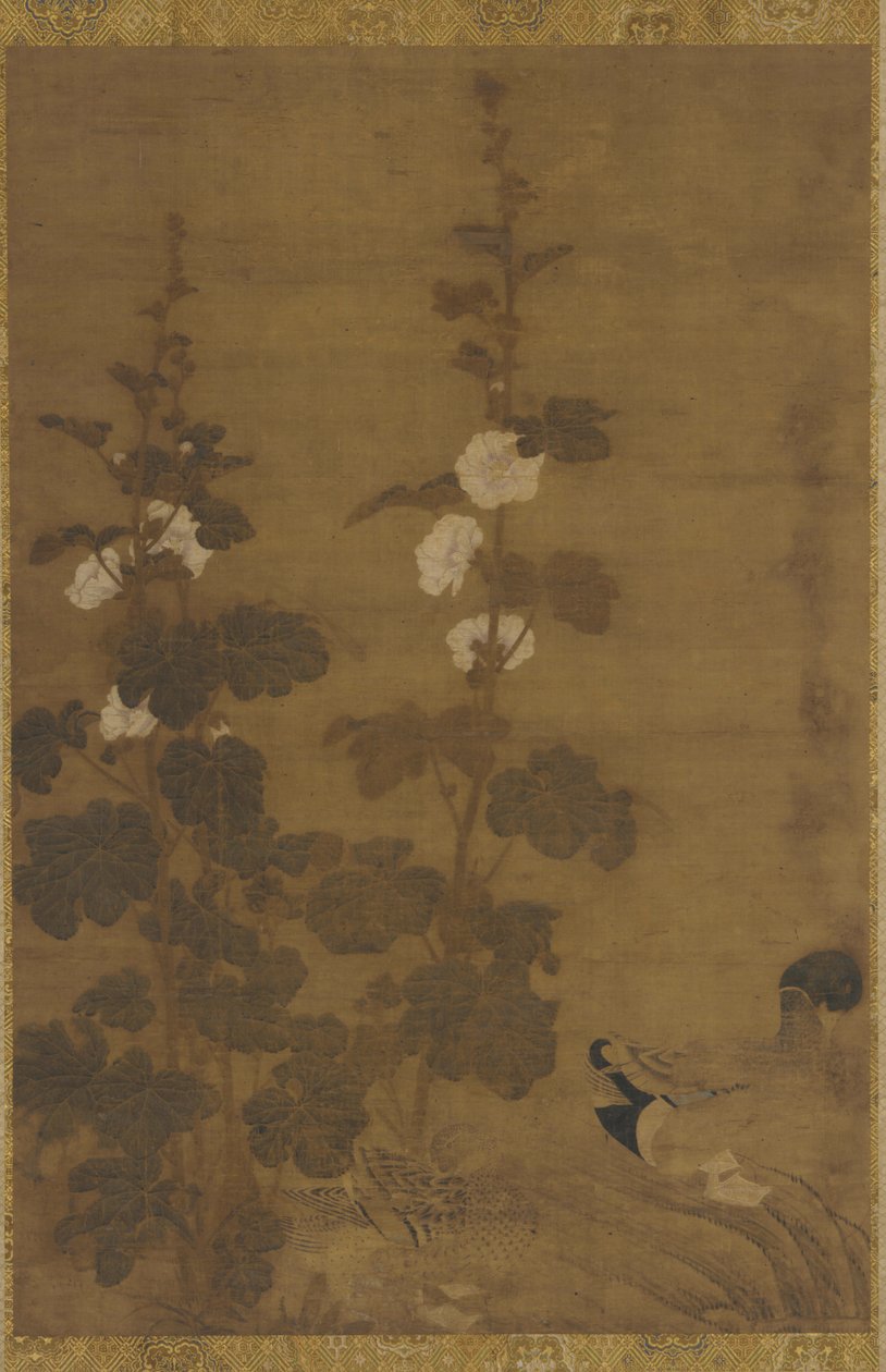 Hollyhocks and Ducks, Ming-dynastia, 1368-1644. tekijältä Unbekannt