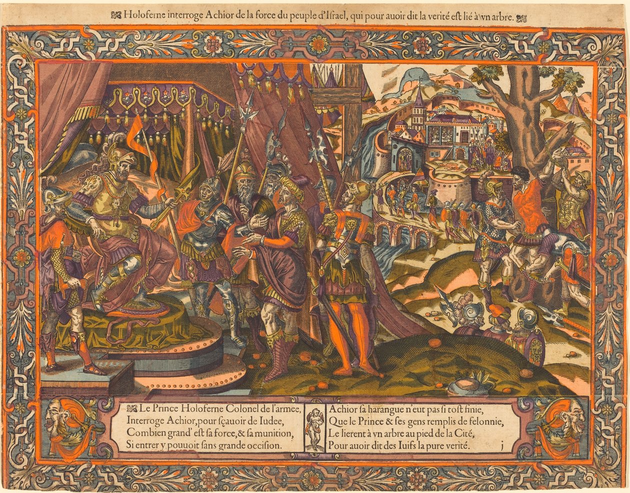Holofernes Interrogating Achior, n. 1575. tekijältä Unbekannt