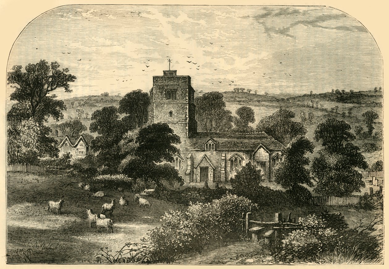 Hornseyn kirkko vuonna 1750, n. 1876. tekijältä Unbekannt