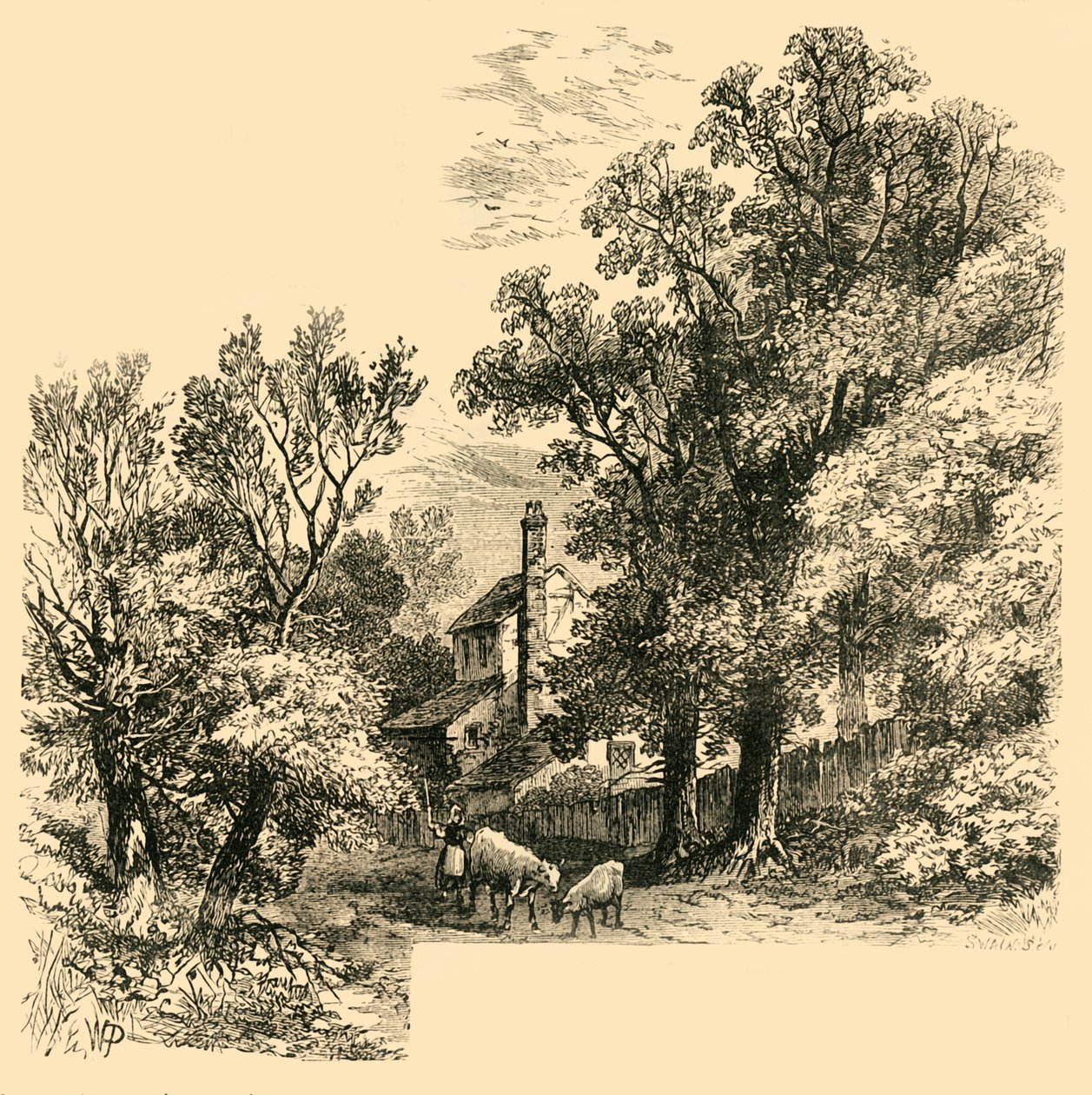Talo Craven Hillissä vuonna 1760, n. 1876. tekijältä Unbekannt