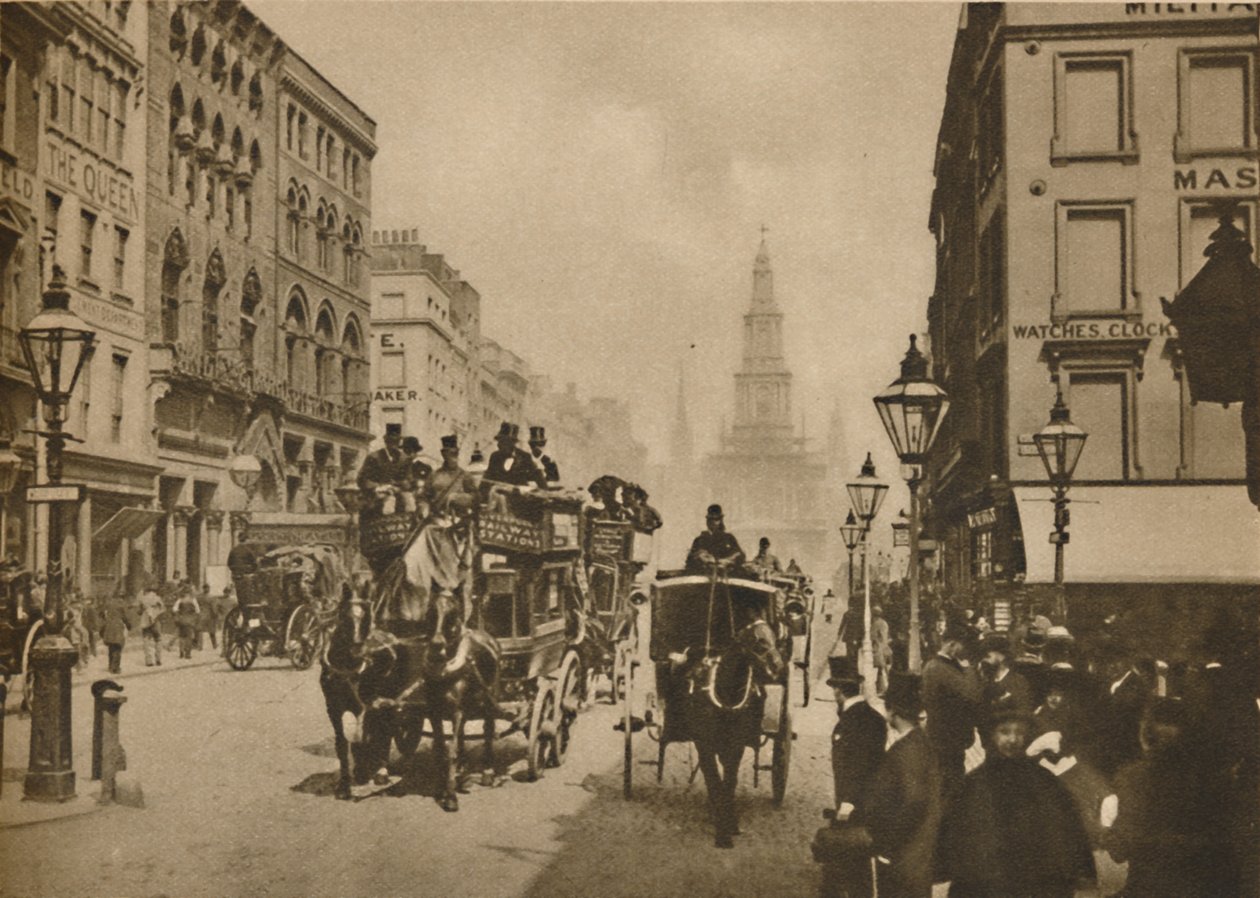 Kuinka Lontoo on muuttunut sen jälkeen, kun ulkopuoliset matkustajat käyttivät toppereita, c1900, c1935. tekijältä Unbekannt