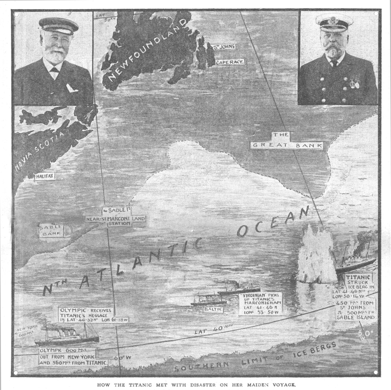 Kuinka Titanic kohtasi katastrofin Maiden Voyage -matkallaan, 20. huhtikuuta 1912. tekijältä Unbekannt