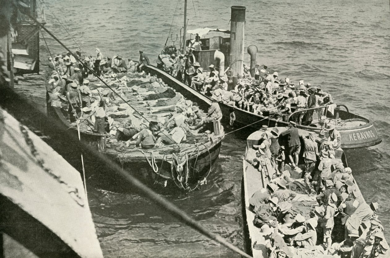 Kuinka haavoittuneet kuljetettiin sairaalalaivoille, 1919. tekijältä Unbekannt