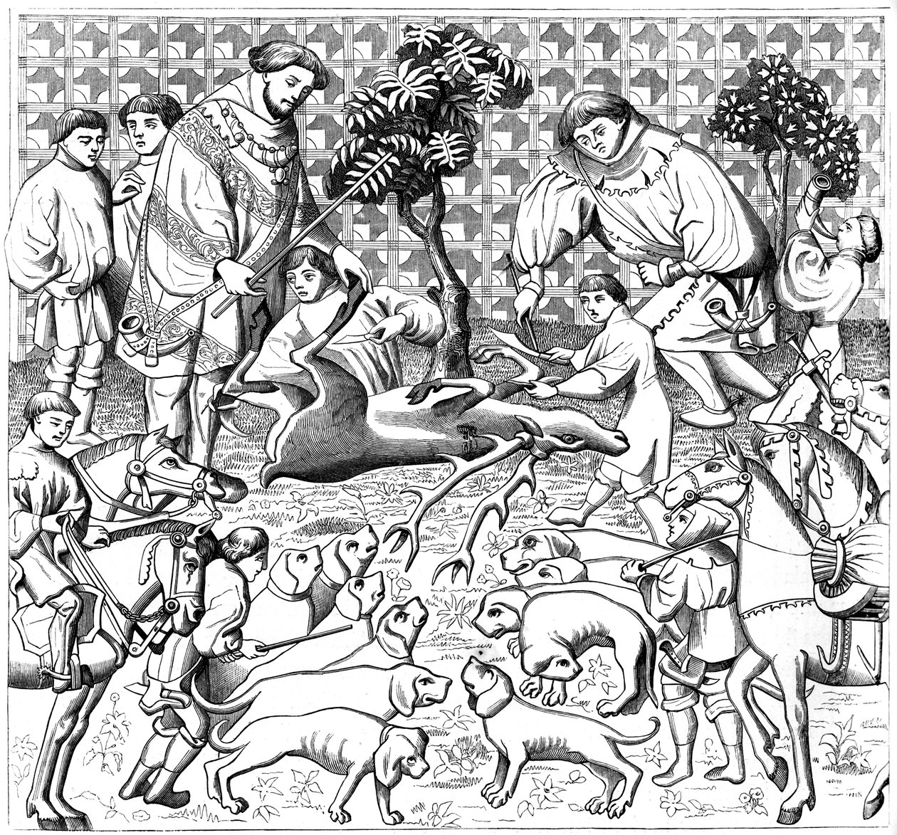 Kuinka nylkeä polttarit, 1400-luku, 1849 tekijältä Unbekannt