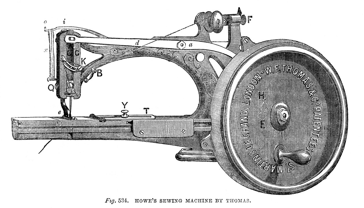 Thomasin Howes-ompelukone, 1866 tekijältä Unbekannt