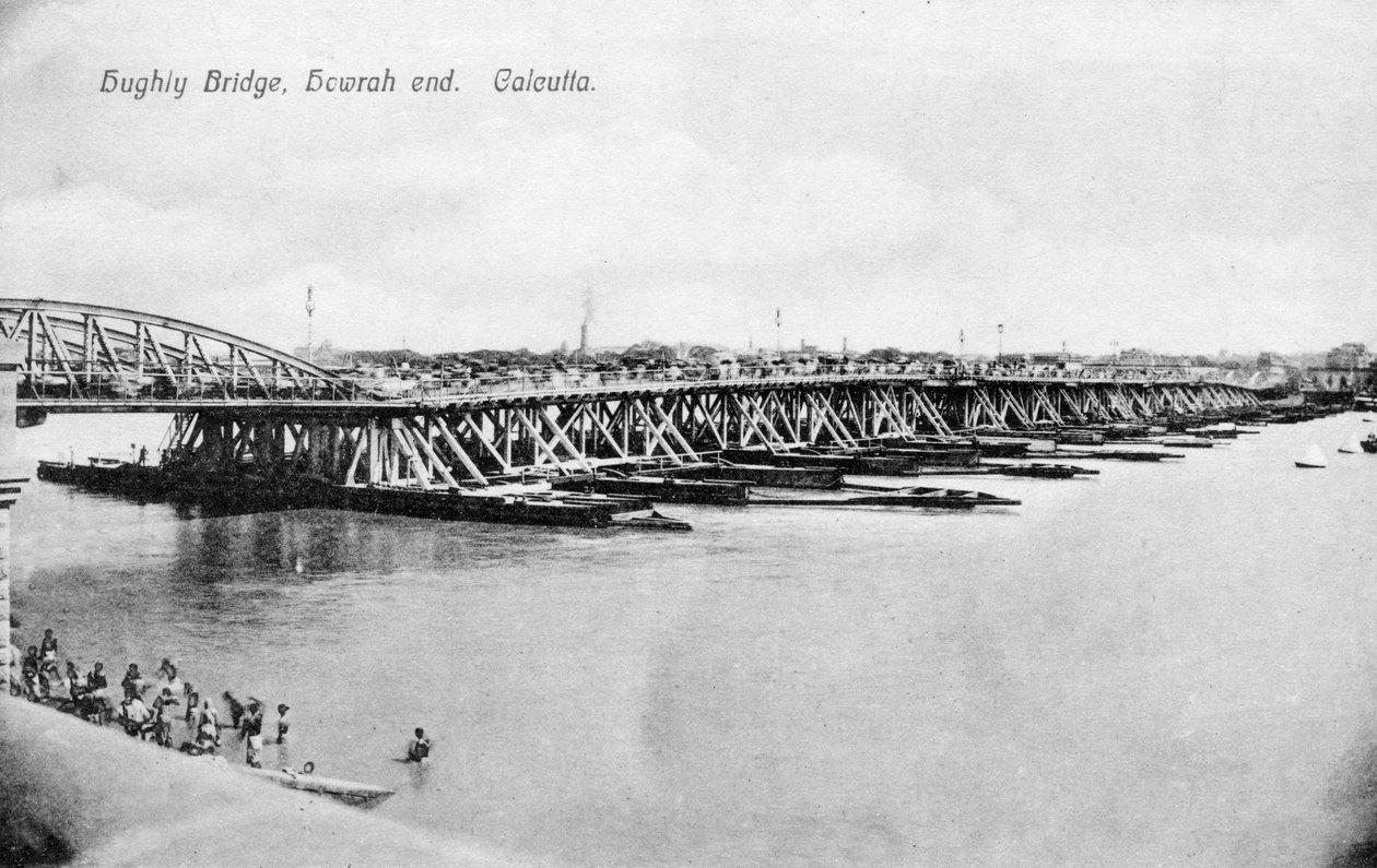 Howrah-silta Hooghly-joen yli, Kalkutta, Intia, 1900-luvun alku tekijältä Unbekannt