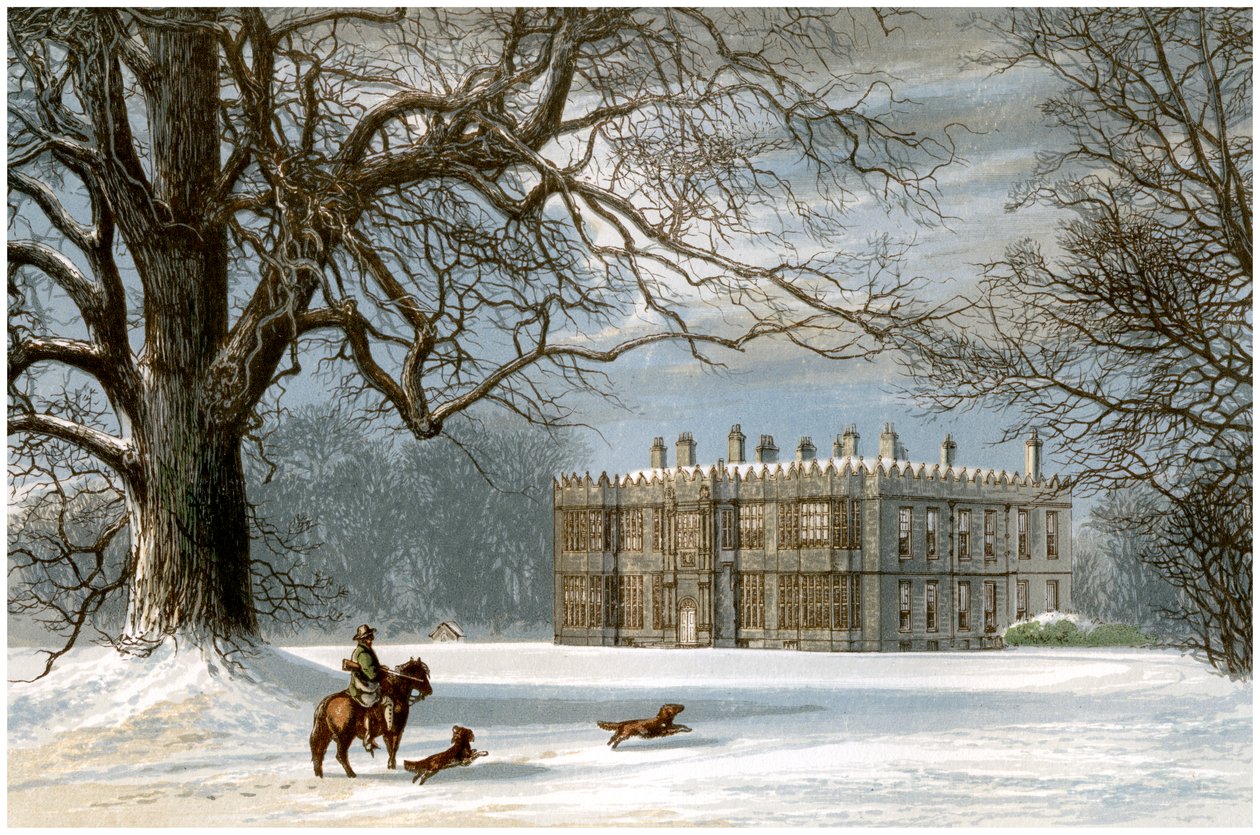Howsham Hall, Yorkshire, Cholmleyn perheen koti, vuodelta 1880 tekijältä Unbekannt