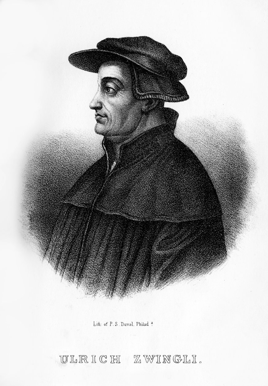 Huldrych Zwingli, sveitsiläinen teologi, 1854 tekijältä Unbekannt