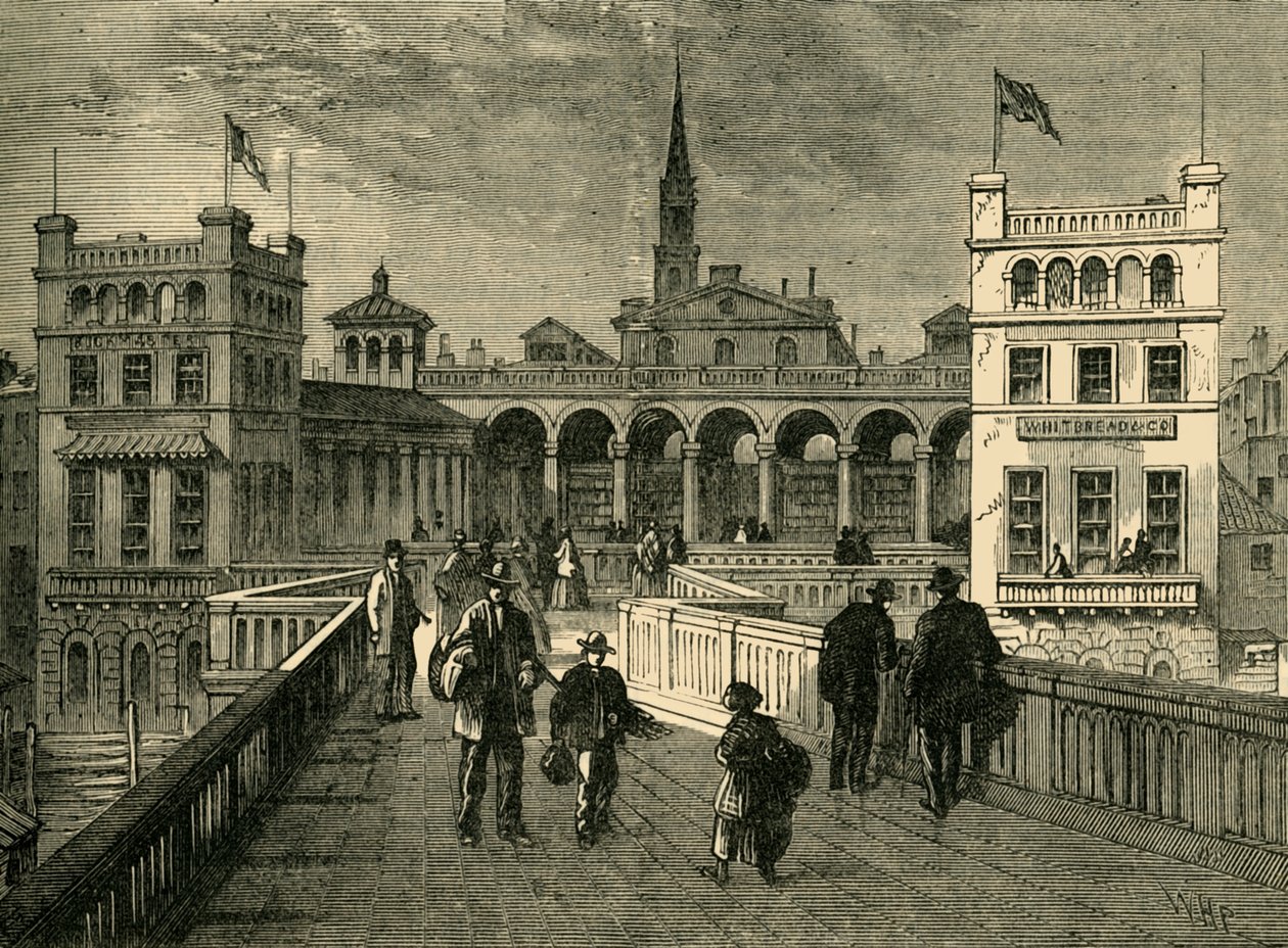 Hungerford Market, sillalta, vuonna 1850, 1881. tekijältä Unbekannt