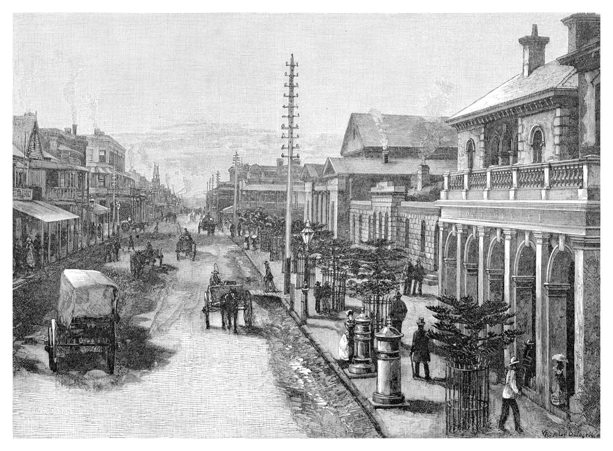 Hunter Street, Newcastle, New South Wales, Australia, 1886 tekijältä Unbekannt