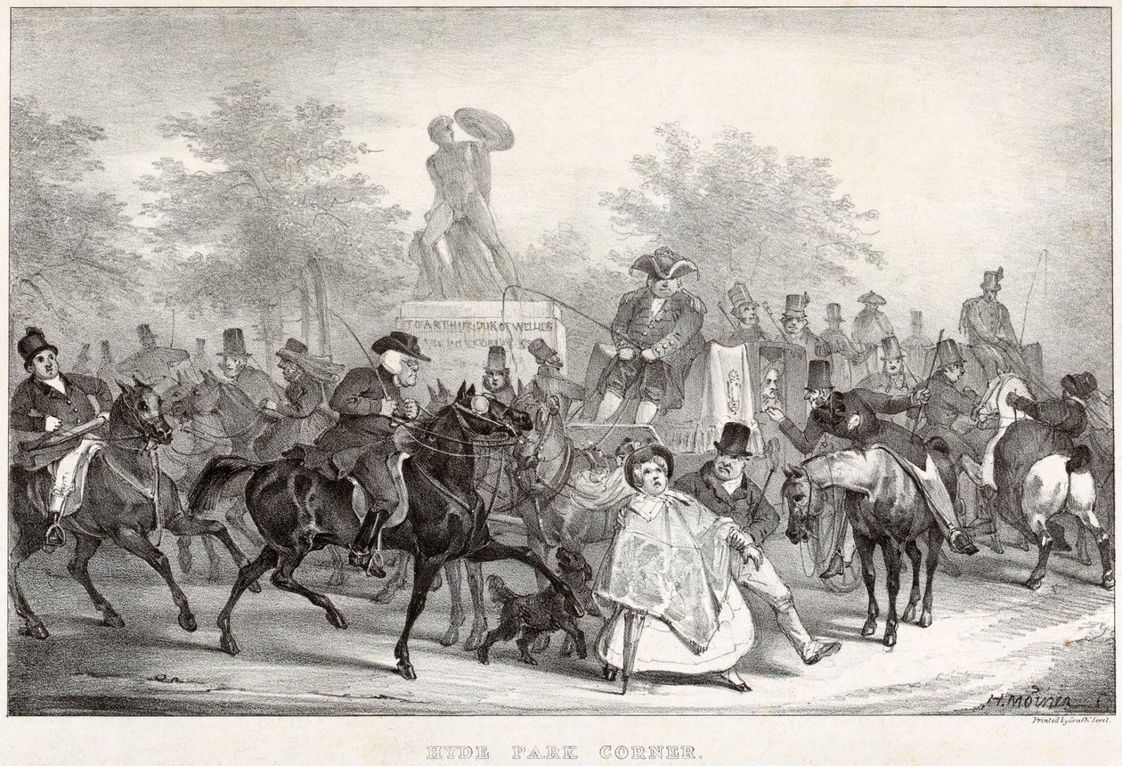 "Hyde Park Corner", 1825. tekijältä Unbekannt