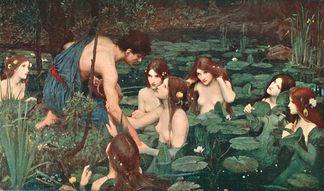 Hylas ja nymfit, 1896, c1902. tekijältä Unbekannt