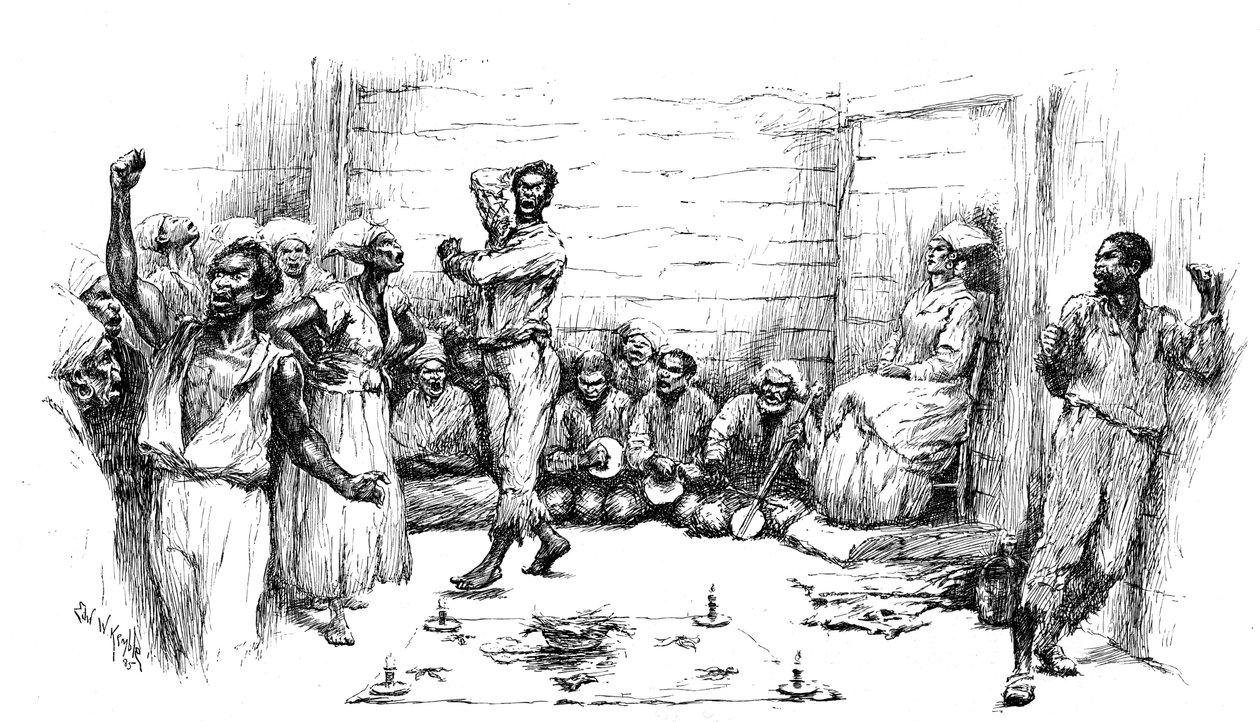 Hypnoottinen transsi voodoo-tanssiriittien aikana, Louisiana, USA, 1886 tekijältä Unbekannt