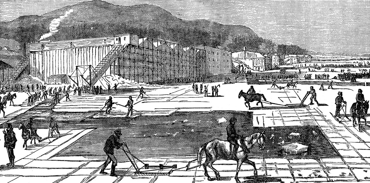 Jään kerääntyminen Hudson-joella lähellä New Yorkia, Yhdysvalloissa, 1875 tekijältä Unbekannt