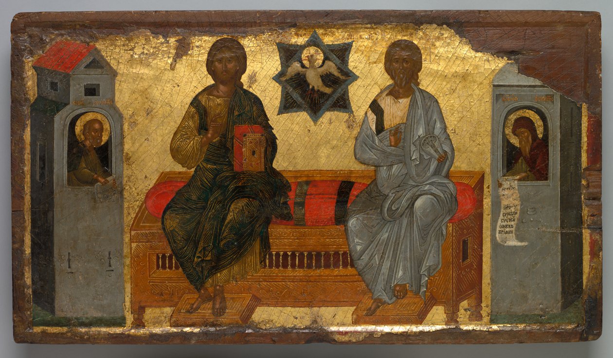 Uuden testamentin kolminaisuuden ikoni, n. 1450. tekijältä Unbekannt