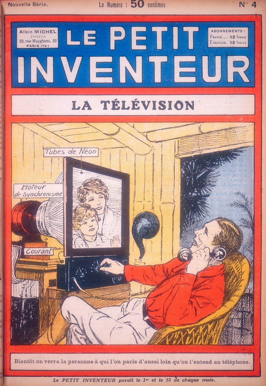 Idea videopuhelimelle, jossa on neonputkia kuvan näyttämiseksi, c1927 tekijältä Unbekannt