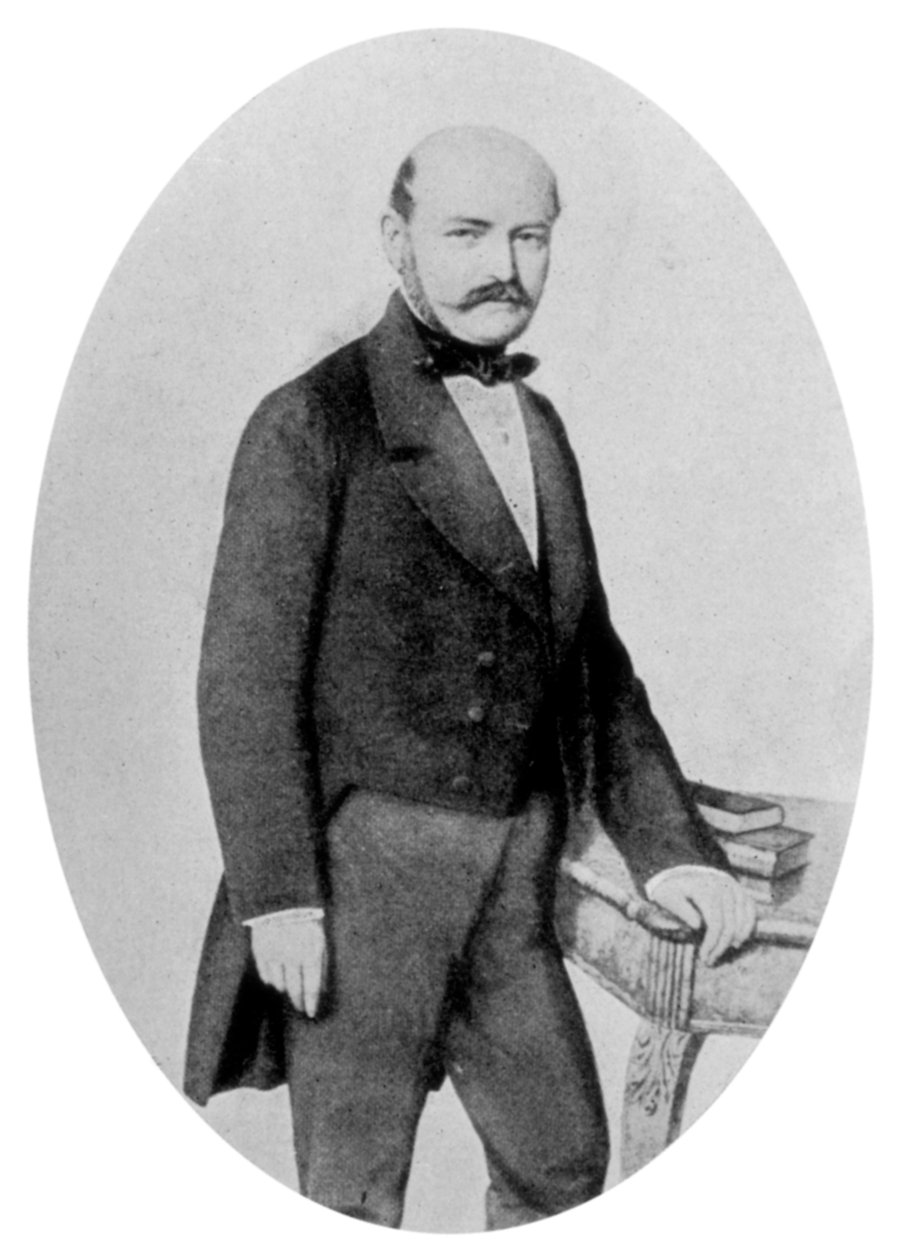 Ignaz Philip Semmelweis 1818-1865, unkarilainen synnytyslääkäri, 1800-luku tekijältä Unbekannt
