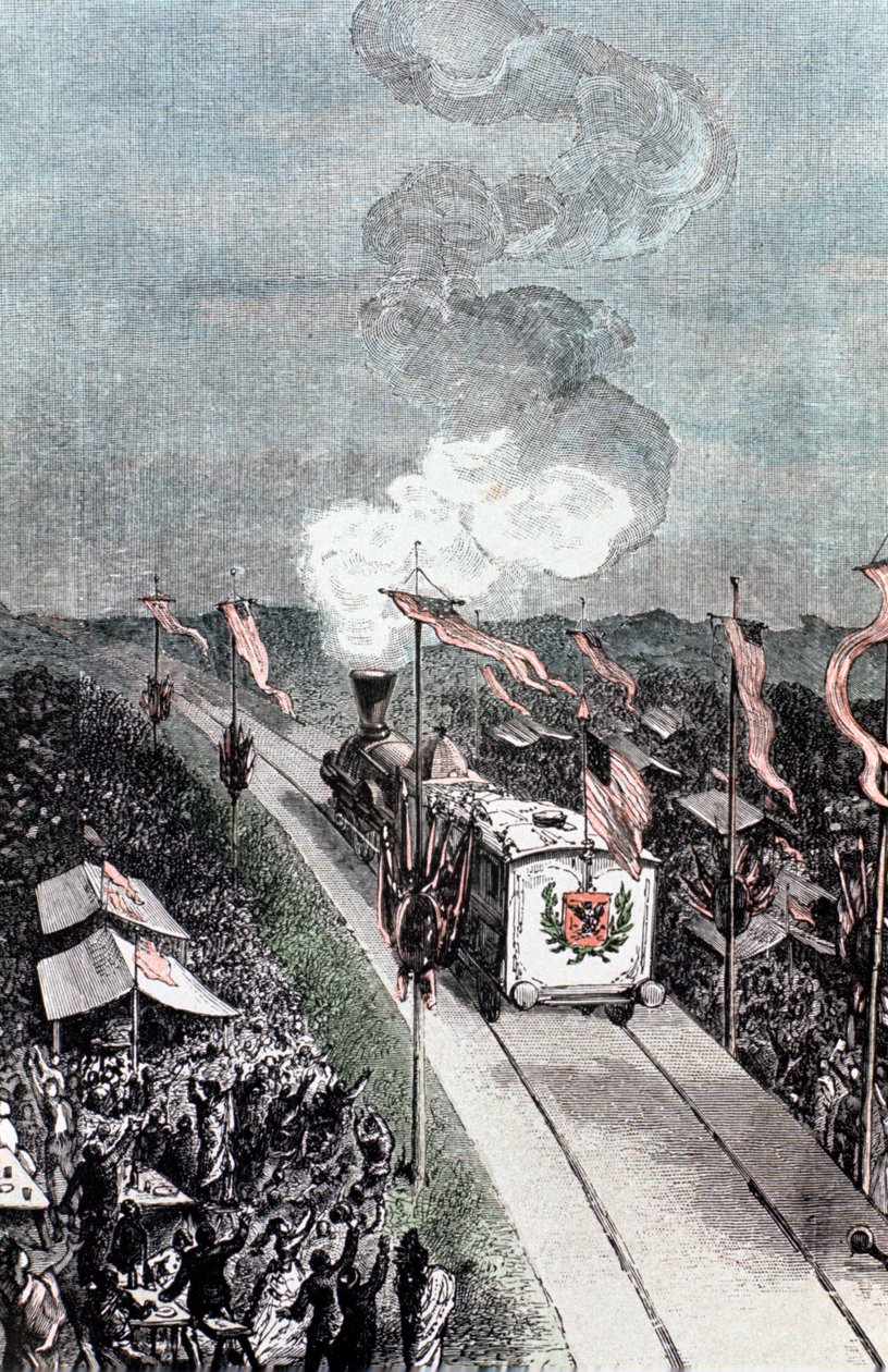 Kuvitus Jules Vernen teoksesta Maasta kuuhun, 1865 tekijältä Unbekannt