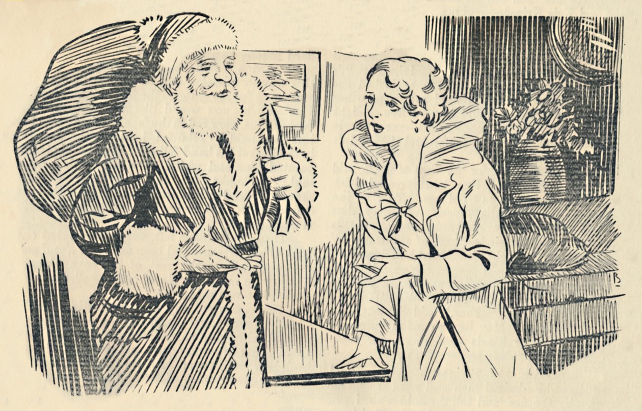 Kuvitus Joulupukin mystifikaatiosta, 1936. tekijältä Unbekannt