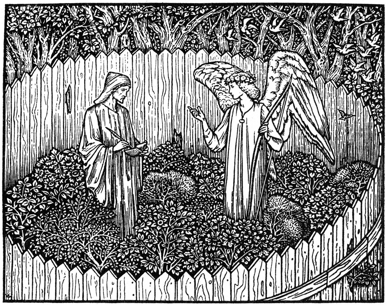 Kuvitus Geoffrey Chaucerin teoksista Kelmscott Press -julkaisusta, 1896 1964 tekijältä Unbekannt