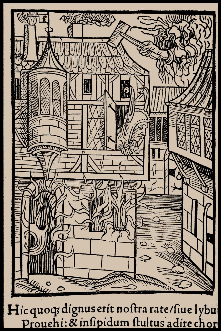 Kuvitus Sebastian Brantin kirjaan Hullujen laiva, 1497. tekijältä Unbekannt
