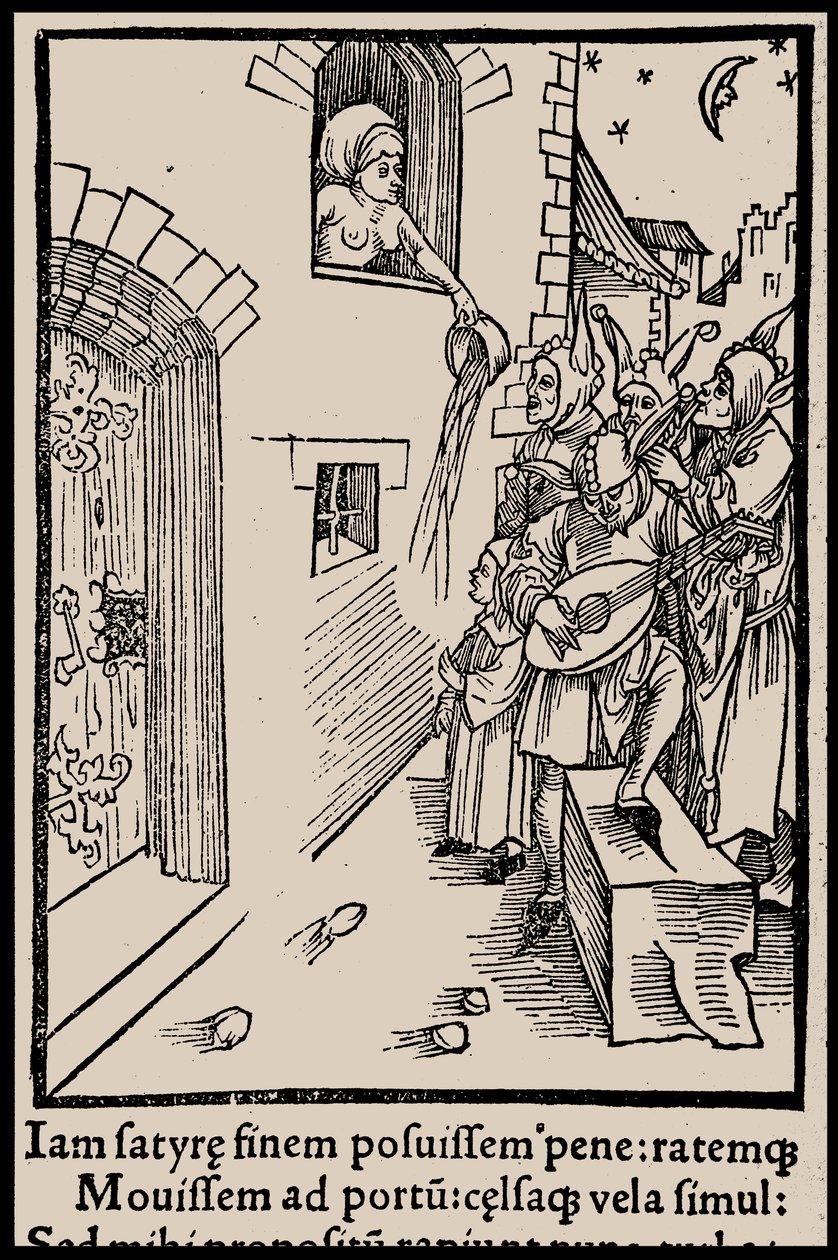 Kuvitus Sebastian Brantin kirjaan Hullujen laiva, 1497. tekijältä Unbekannt