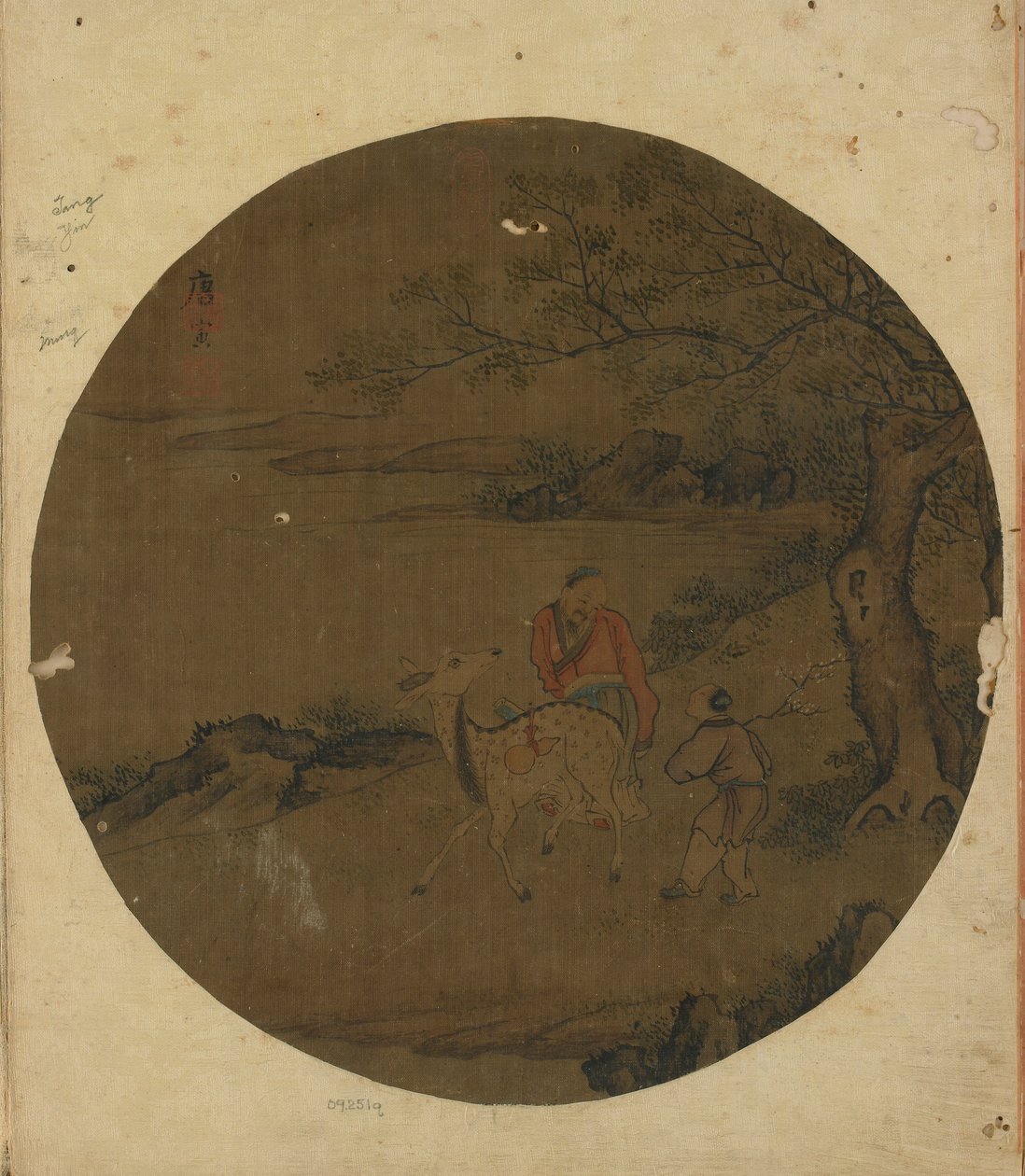 Kuolematon, peura ja poika, Ming-dynastia, 1500-1600-luku. tekijältä Unbekannt