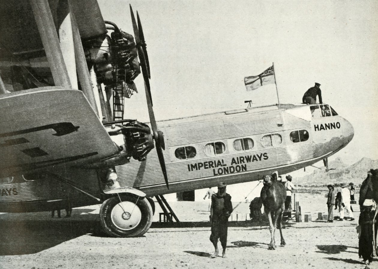Imperial Airways Handley-Page HP 42 -kaksitaso Hanno, Gwadar, Baluchistan, c1931-c1940 1946. tekijältä Unbekannt