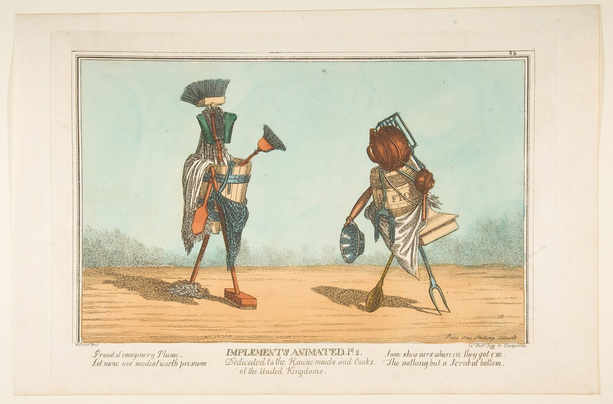 Toteuttaa Animated, Pl. 2, omistettu Yhdistyneen kuningaskunnan kotiäideille ja kokkeille, n. 1811. tekijältä Unbekannt