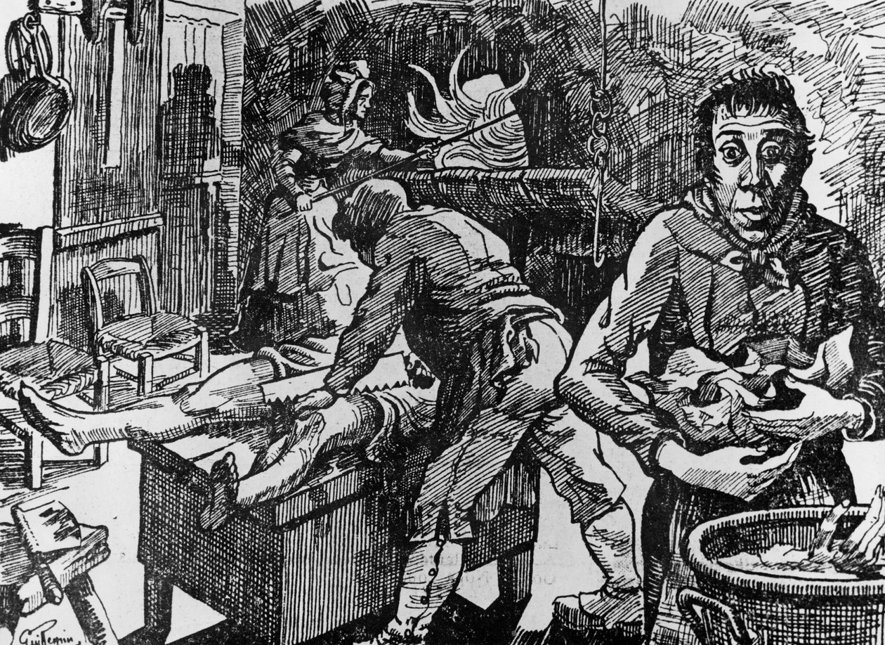 Ardechessa (Ranskassa) Peyrebille-majatalo, jota kutsuttiin punaiseksi majataloksi, joka on kuuluisa vuosina 1807–1833 tehdyistä rikoksista, täällä Martinit ja heidän palvelijansa Jean Rochette panivat ne uuniin kaiverrettuna. tekijältä Unbekannt
