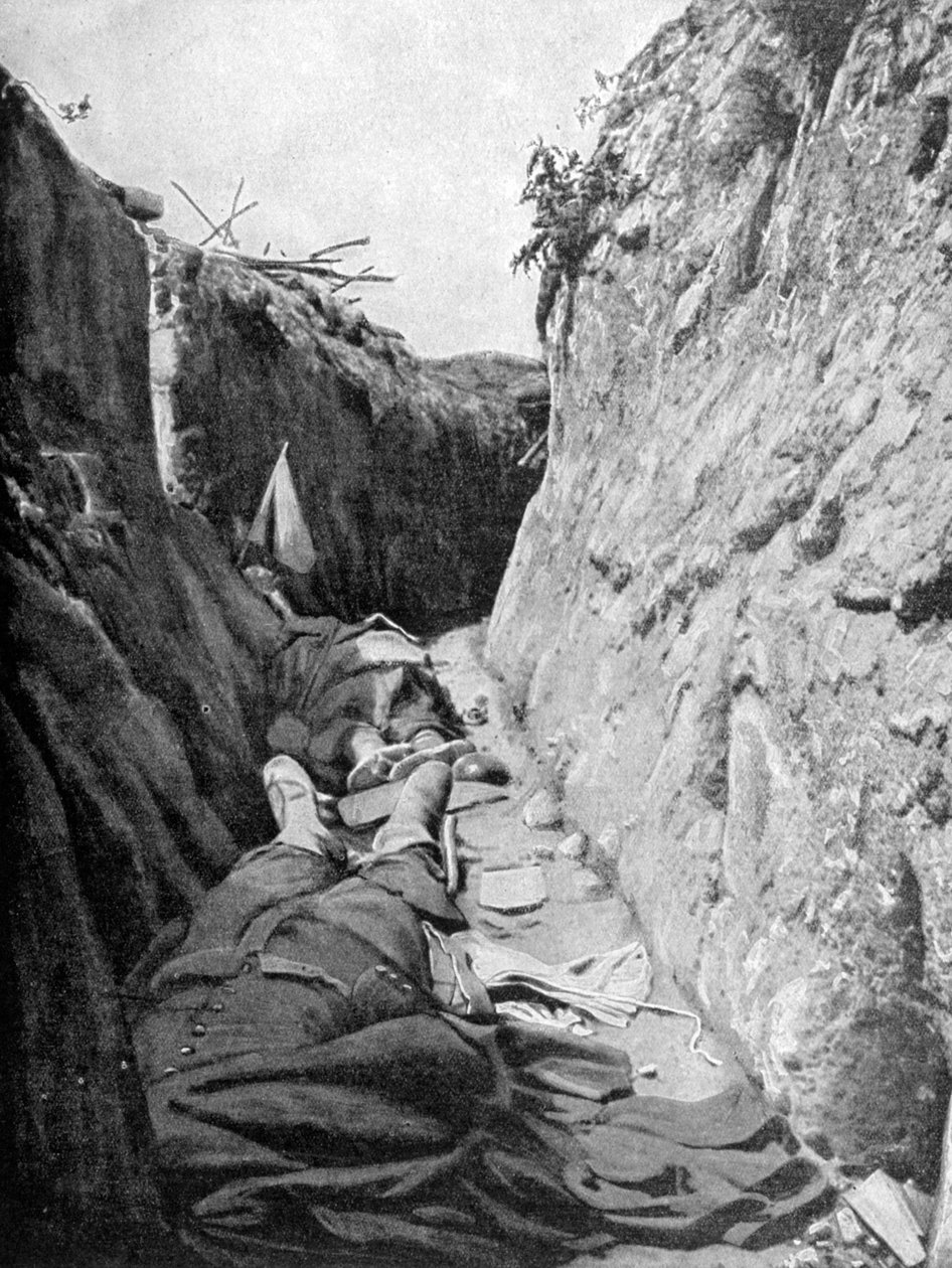 Yhdessä Quennevièresin haudoissa, Champagnen taistelu, 1915 tekijältä Unbekannt