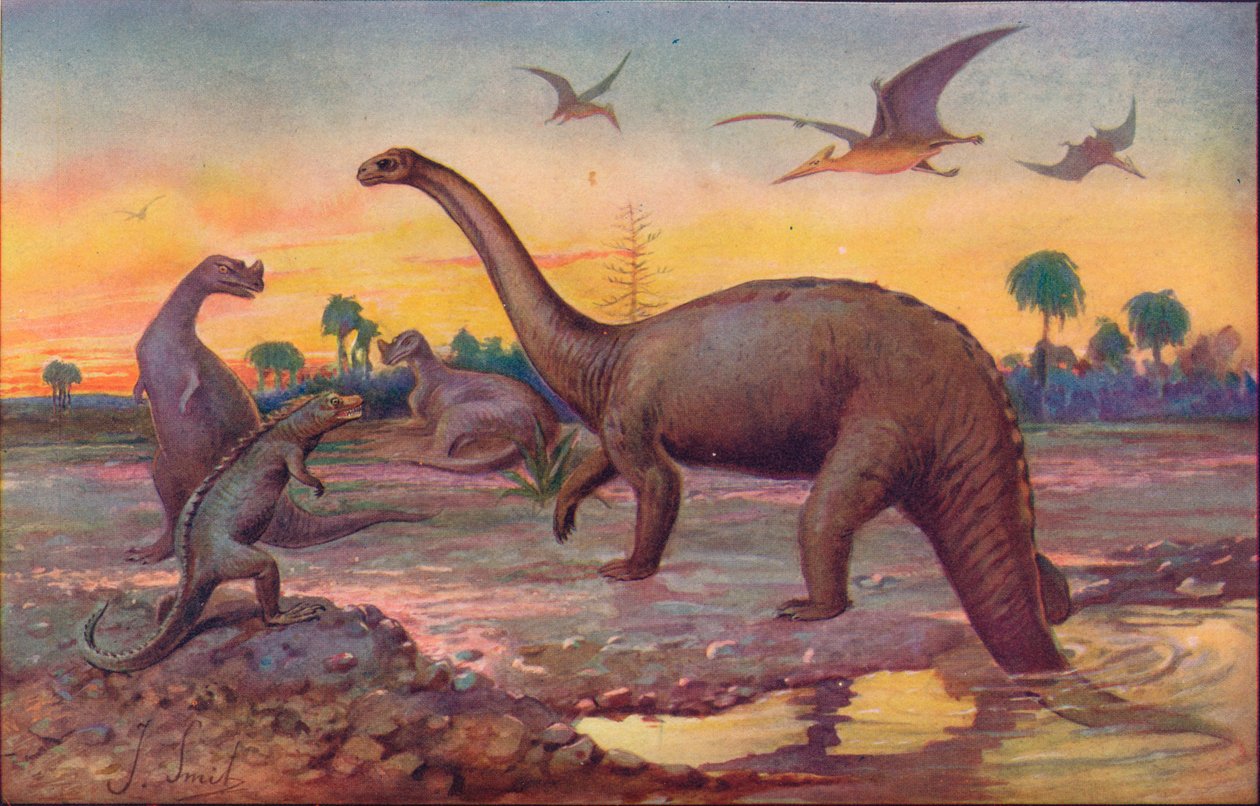 Saurian aikakaudella, kun maailmojen asukkaat olivat jättimäisiä peptiilejä, 1907 tekijältä Unbekannt