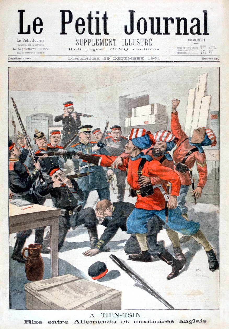 Välikohtaus saksalaisten joukkojen ja brittiläisten apujoukkojen välillä, Tientsin, Kiina, 1901 tekijältä Unbekannt