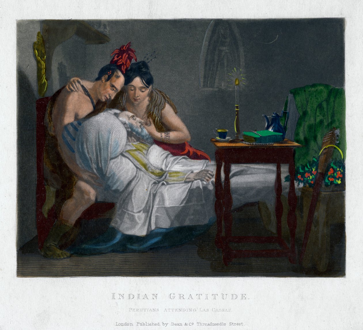 Indian Gratitude - Perulaiset osallistuvat Las Cassasiin, 1800-luku tekijältä Unbekannt