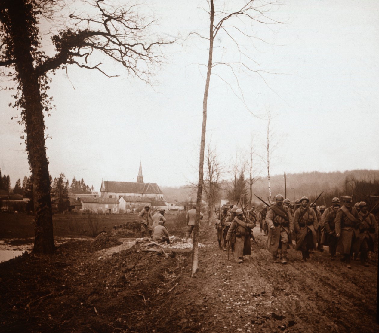 Jalkaväki, Genicourt, Pohjois-Ranska, c1914-c1918 tekijältä Unbekannt
