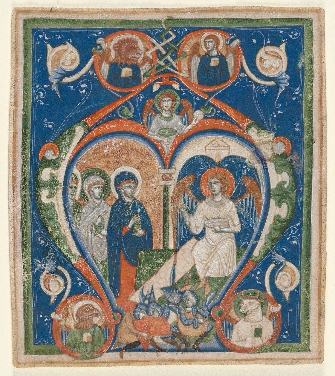 Alkuteksti A [ngelus Domini descendit] antifonaasta: Kolme Mariaa haudalla, n. 1280-1300. tekijältä Unbekannt