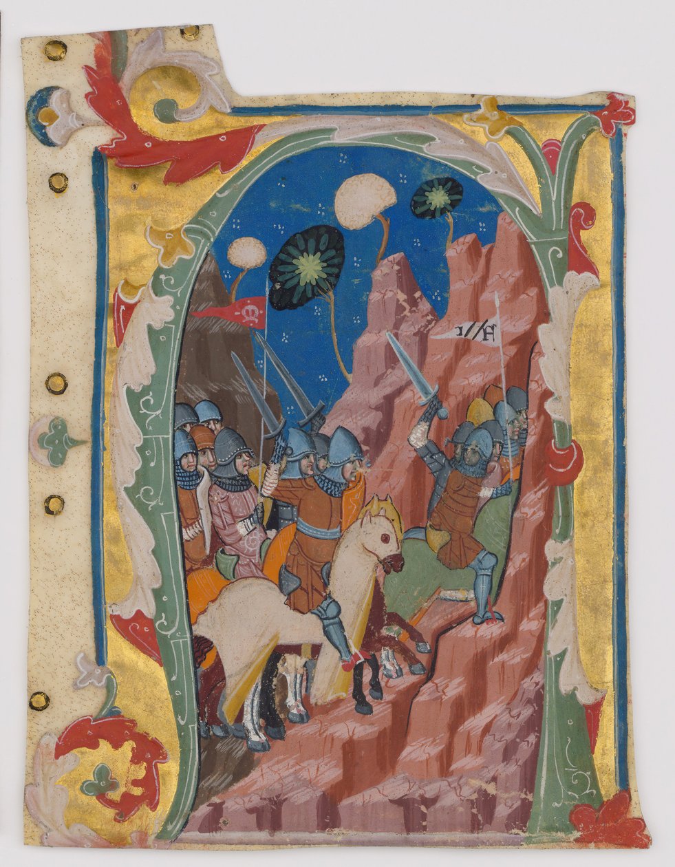 Alkukirjain A Maccabees-taistelulla, italia, n. 1360-70. tekijältä Unbekannt
