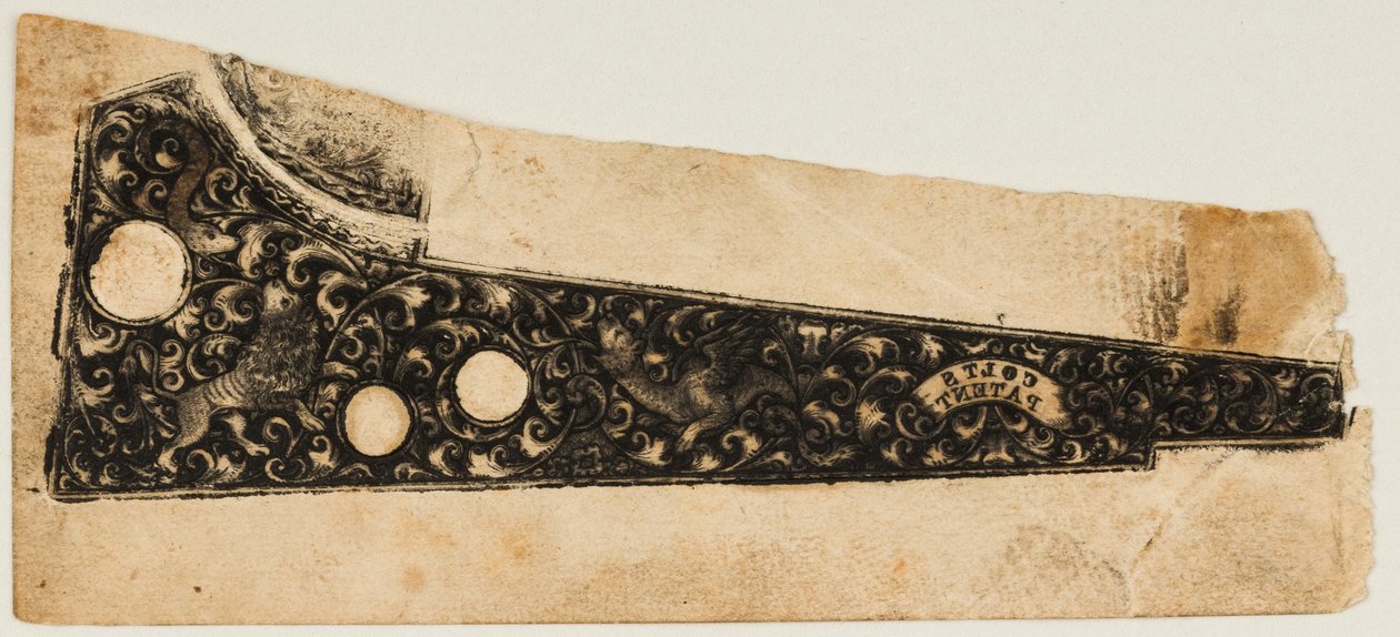 Musteen jäljennösveto Colt Revolverista, n. 1854. tekijältä Unbekannt