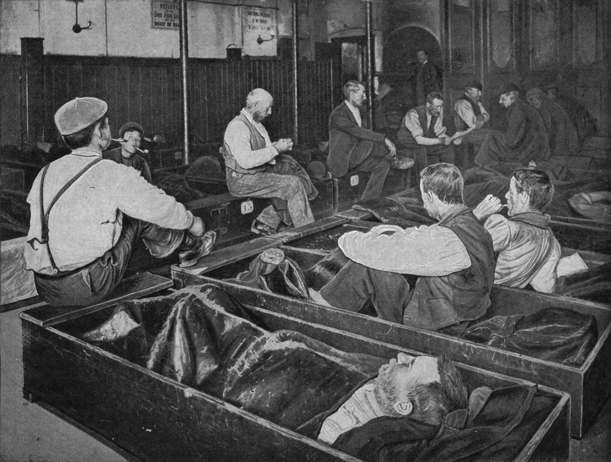 Inside Medland Hall kodittomien turvakoti, Ratcliff, Lontoo, c1900 1901 tekijältä Unbekannt