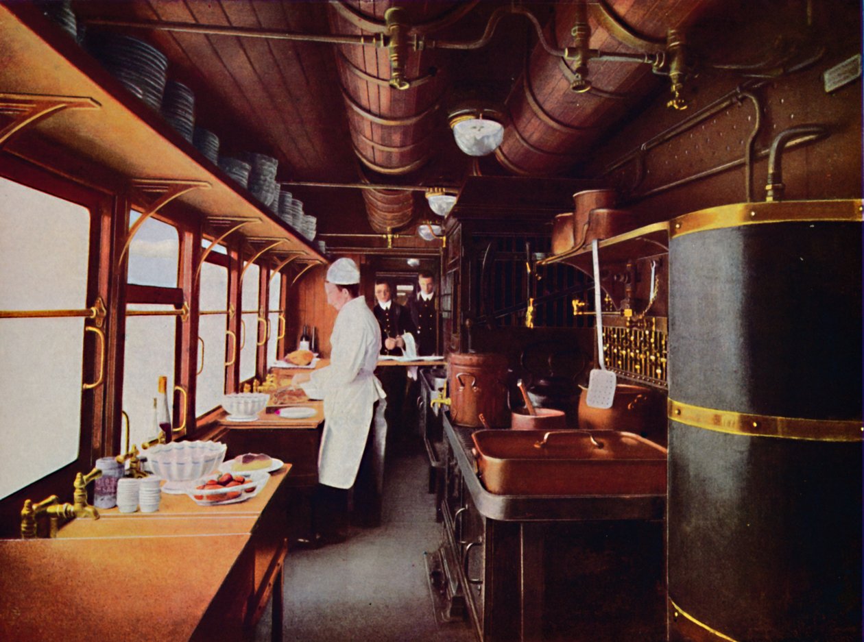 Ravintola-autokeittiön sisällä L.M.S. Rautatie, 1926 tekijältä Unbekannt