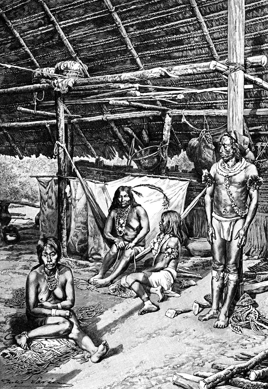 Ticuna-majan sisällä, Etelä-Amerikka, 1895 tekijältä Unbekannt