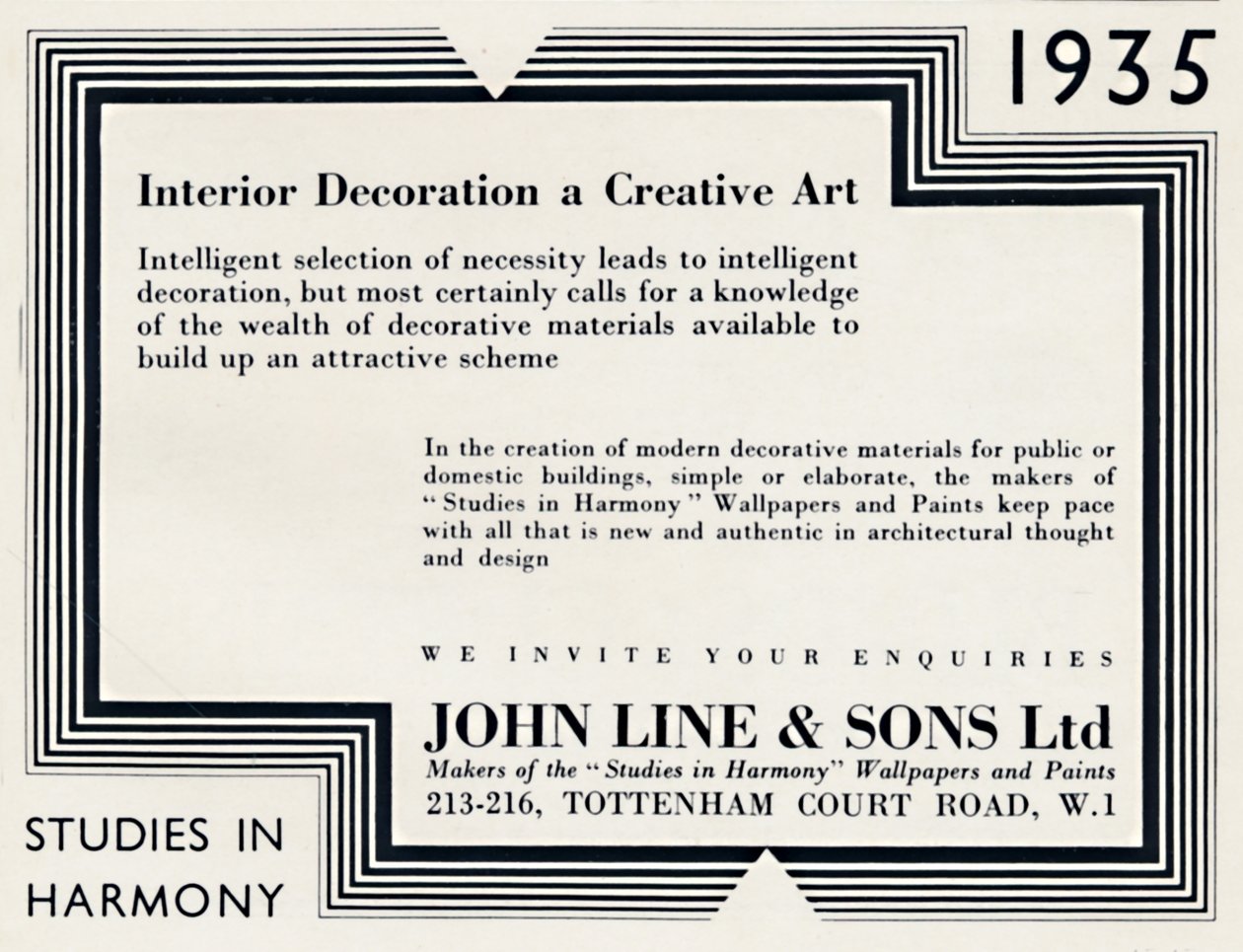 Sisustus ja luova taide - John Line & Sons Ltd, 1935 tekijältä Unbekannt