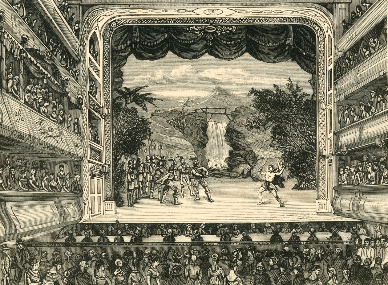 Covent Garden -teatterin sisätilat 1804, 1881. tekijältä Unbekannt